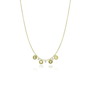 14k Gold High Polished Love Necklace