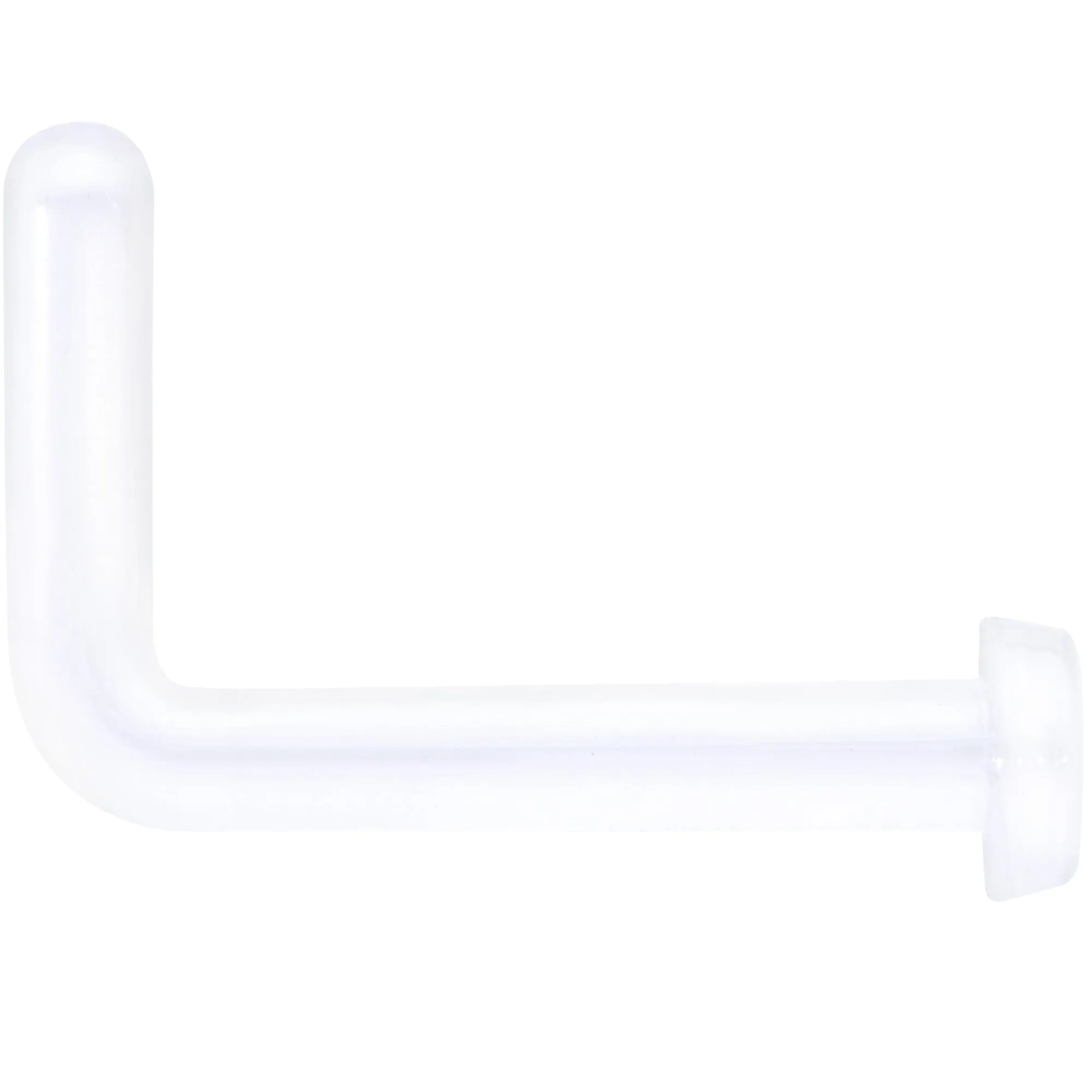 18 Gauge 1/4 Clear Bioplast Flat Top L Shape Nose Retainer Set of 10