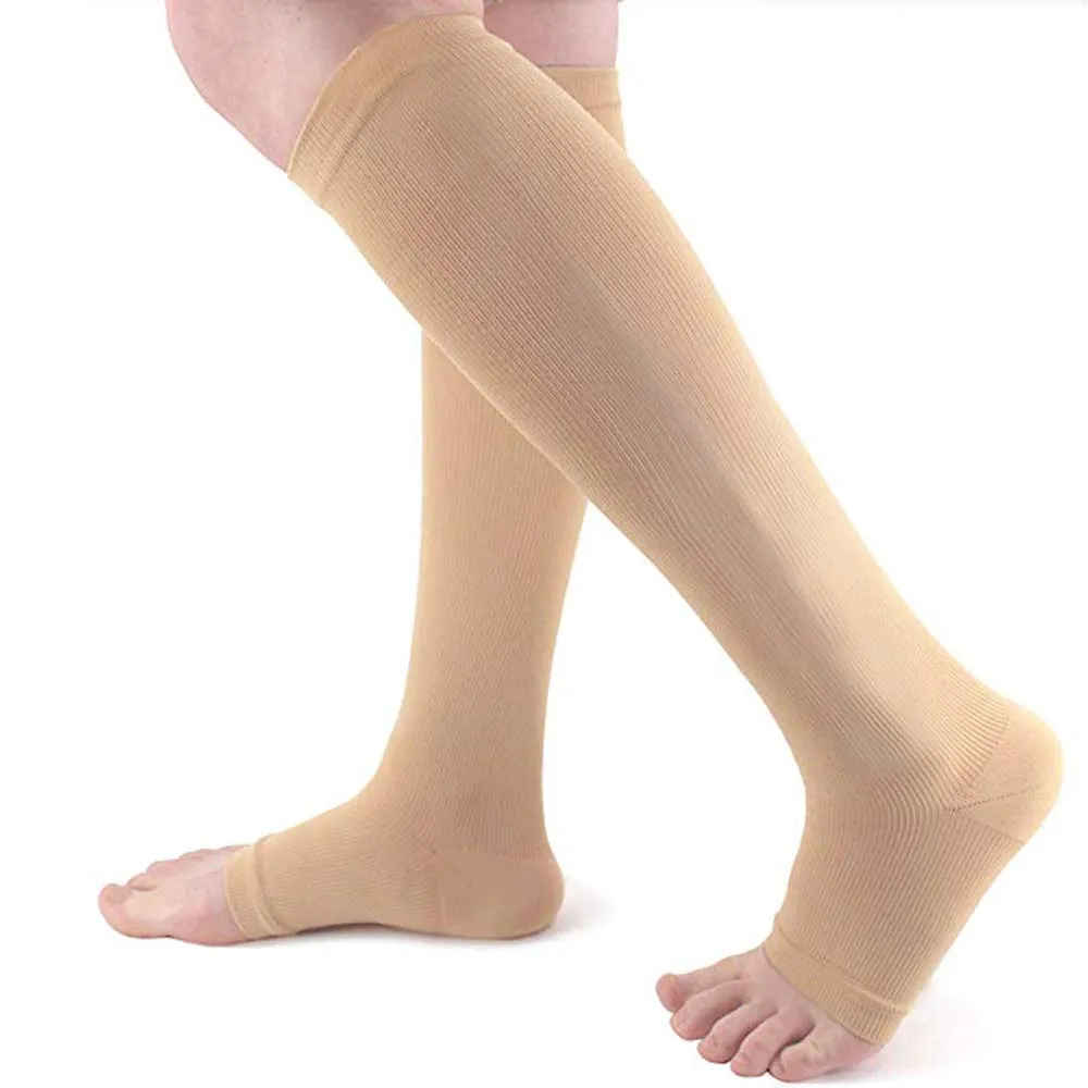 3-Pairs Copper Open-Toe Toeless Compression Socks (20-30mmHG) | Actinput
