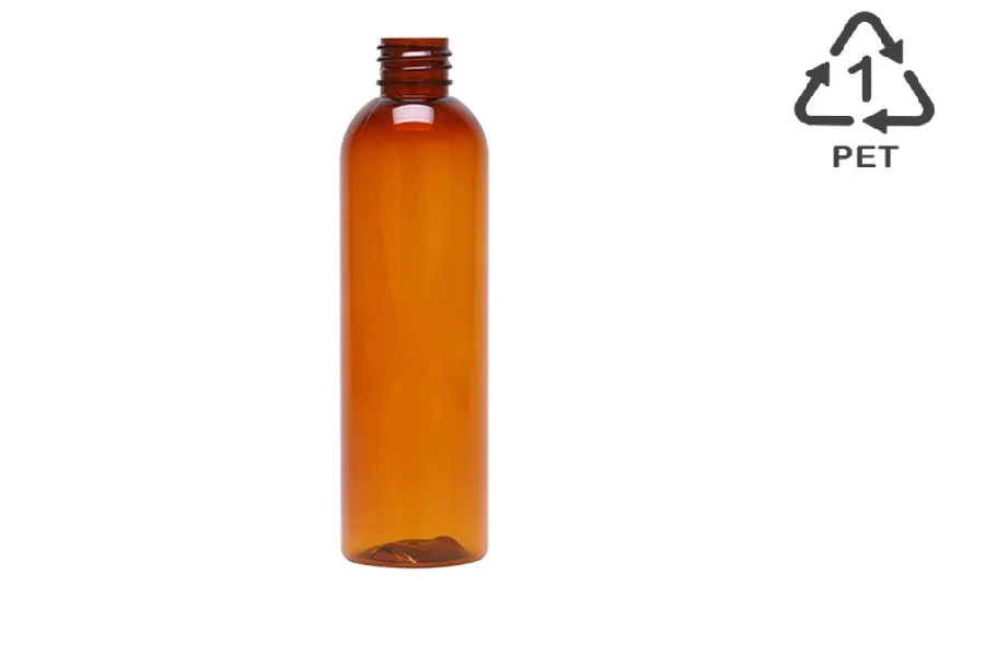 4 oz Amber Colored PET Plastic Bottles: Recyclable Bottles For Cosmetic Packaging(Pack of 10)