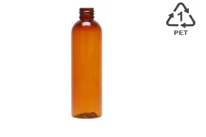 4 oz Amber Colored PET Plastic Bottles: Recyclable Bottles For Cosmetic Packaging(Pack of 10)