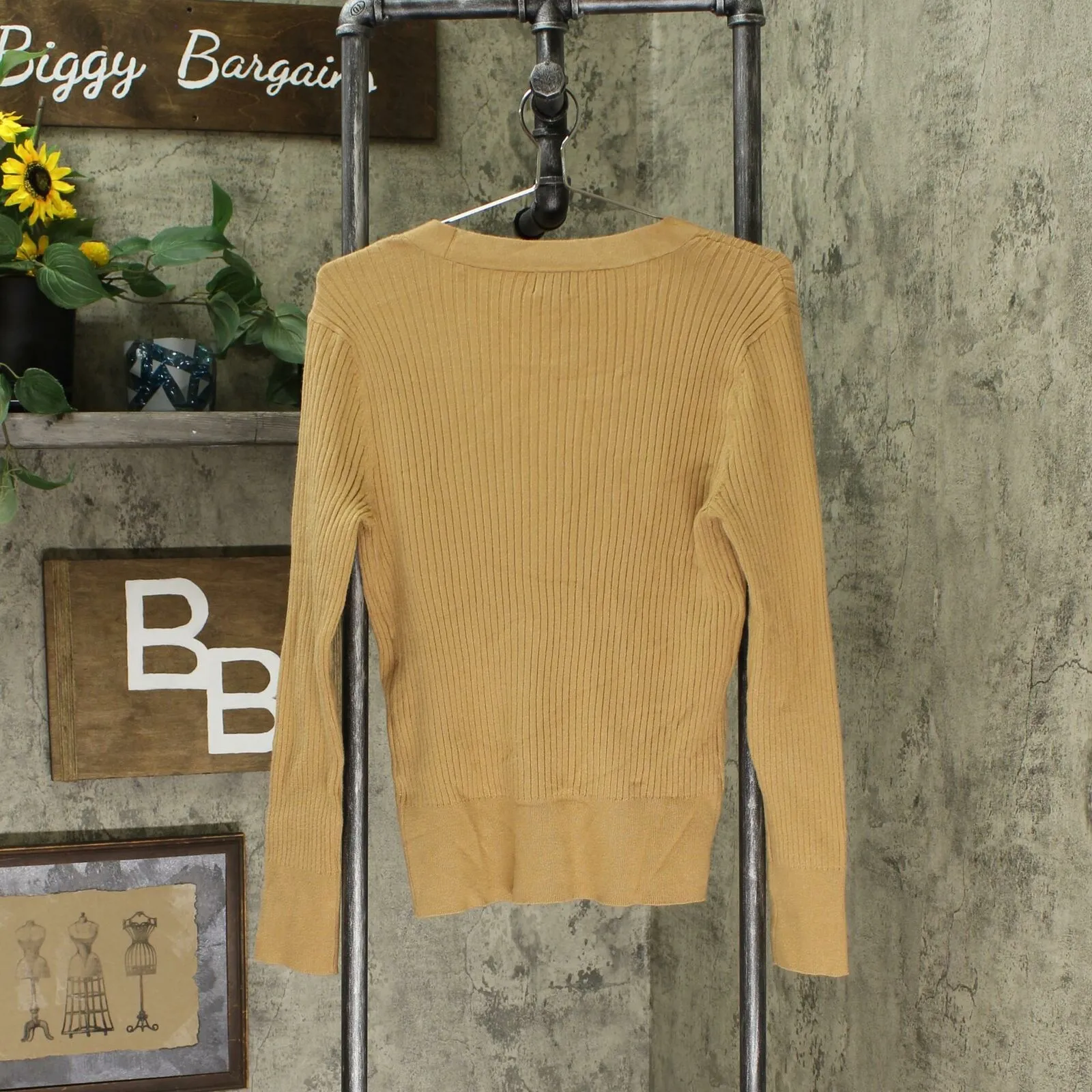 A New Day Women's Ribbed Long Sleeve Button Front Cardigan Sweater