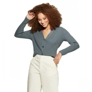 A New Day Women's Ribbed Long Sleeve Button Front Cardigan Sweater