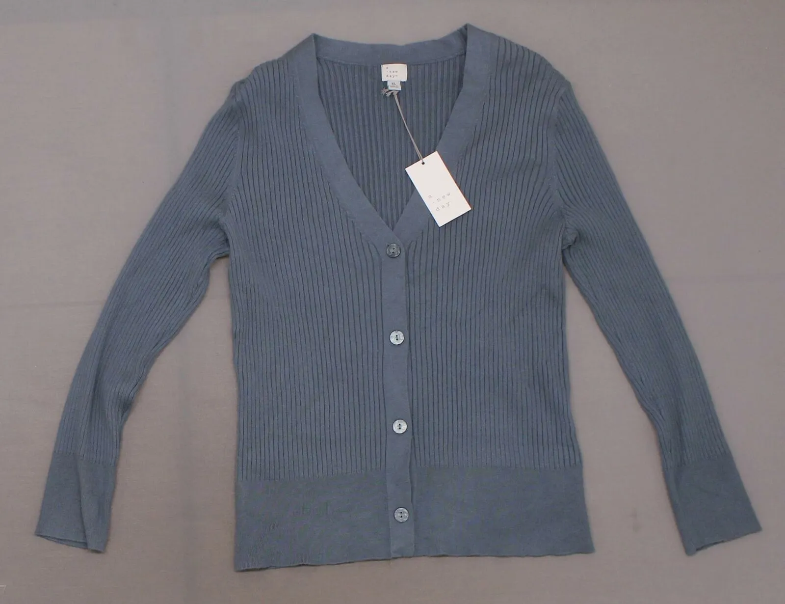 A New Day Women's Ribbed Long Sleeve Button Front Cardigan Sweater