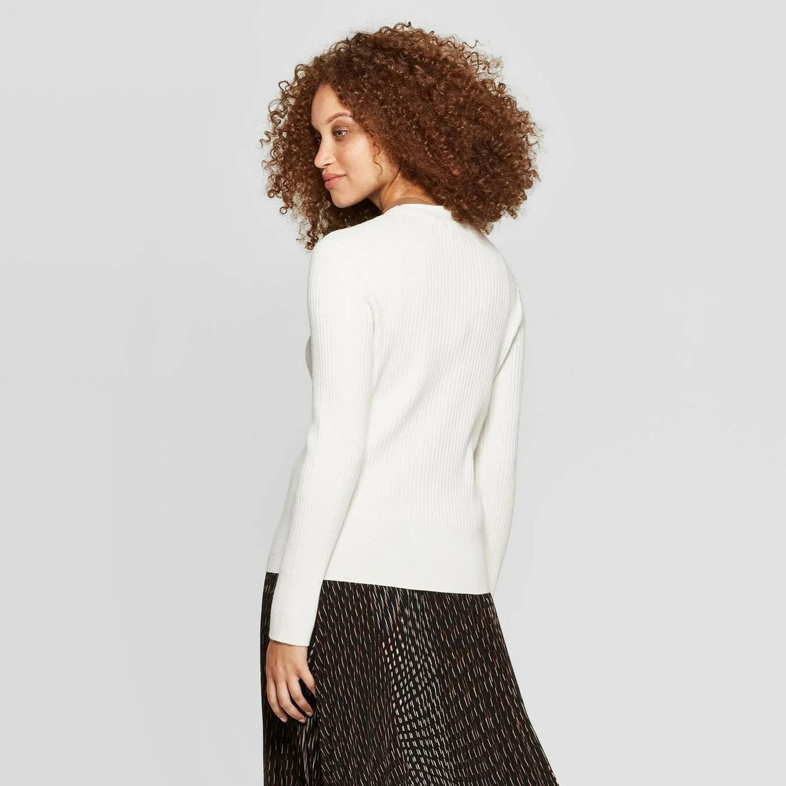 A New Day Women's Ribbed Long Sleeve Button Front Cardigan Sweater