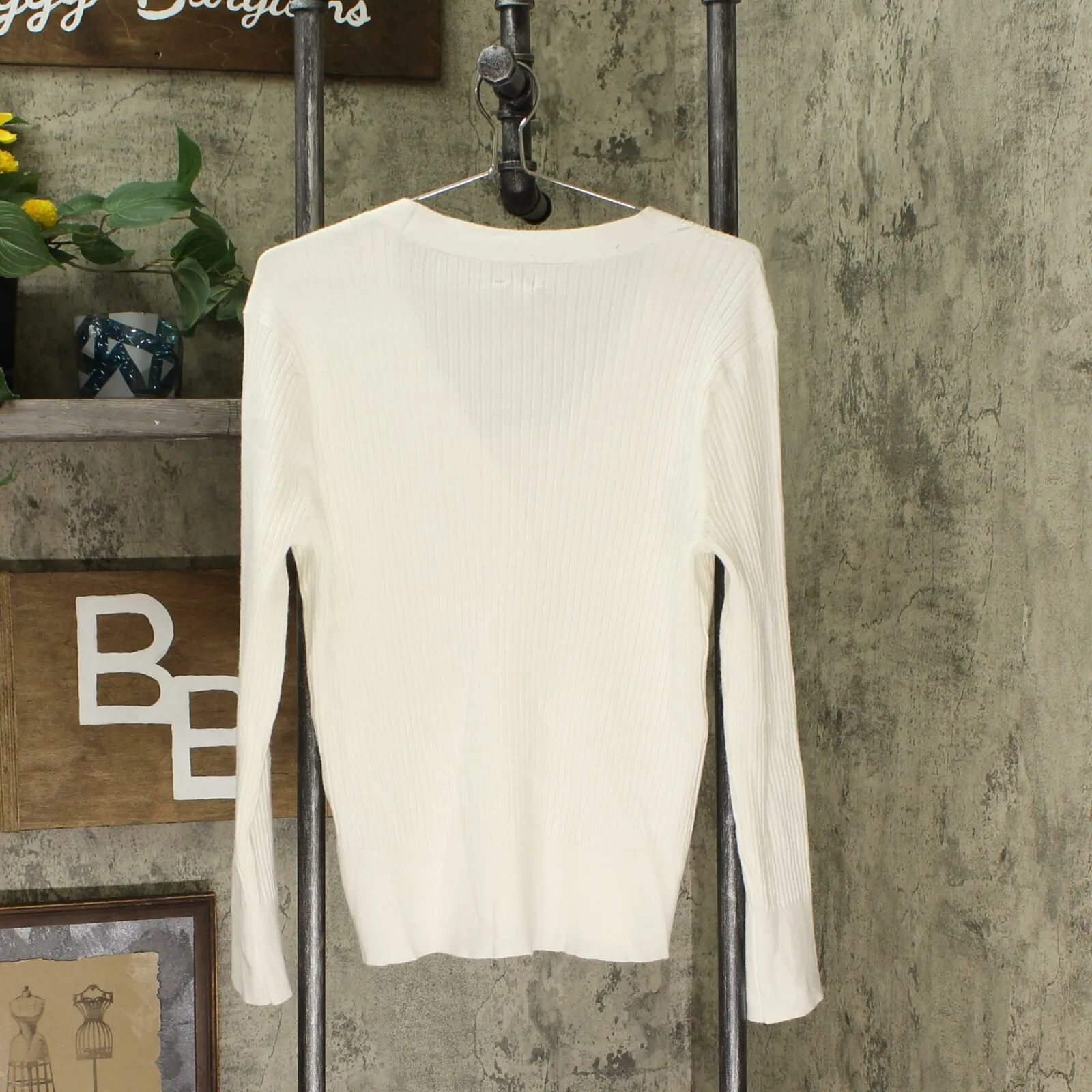 A New Day Women's Ribbed Long Sleeve Button Front Cardigan Sweater