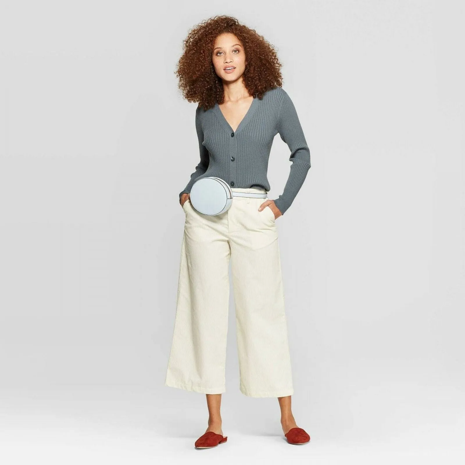 A New Day Women's Ribbed Long Sleeve Button Front Cardigan Sweater