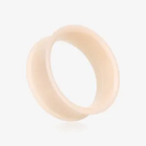 A Pair of Ultra Flexible Peach Silicone Double Flared Tunnel Plug
