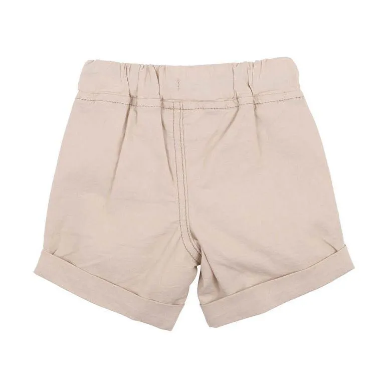 Almond Canvas Woven Shorts