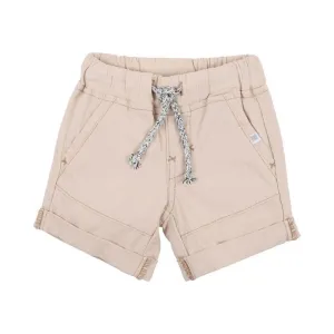 Almond Canvas Woven Shorts