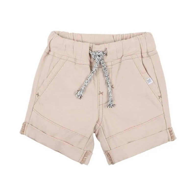 Almond Canvas Woven Shorts