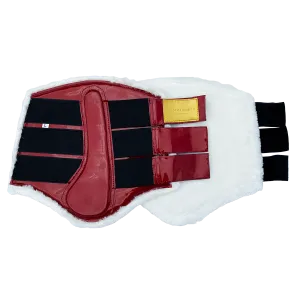 Amboise Ruby Red Vegan Brushing Boots front or hind