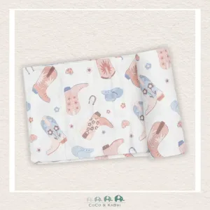 Angel Dear Cowboy Boots Pink - Swaddle Blanket
