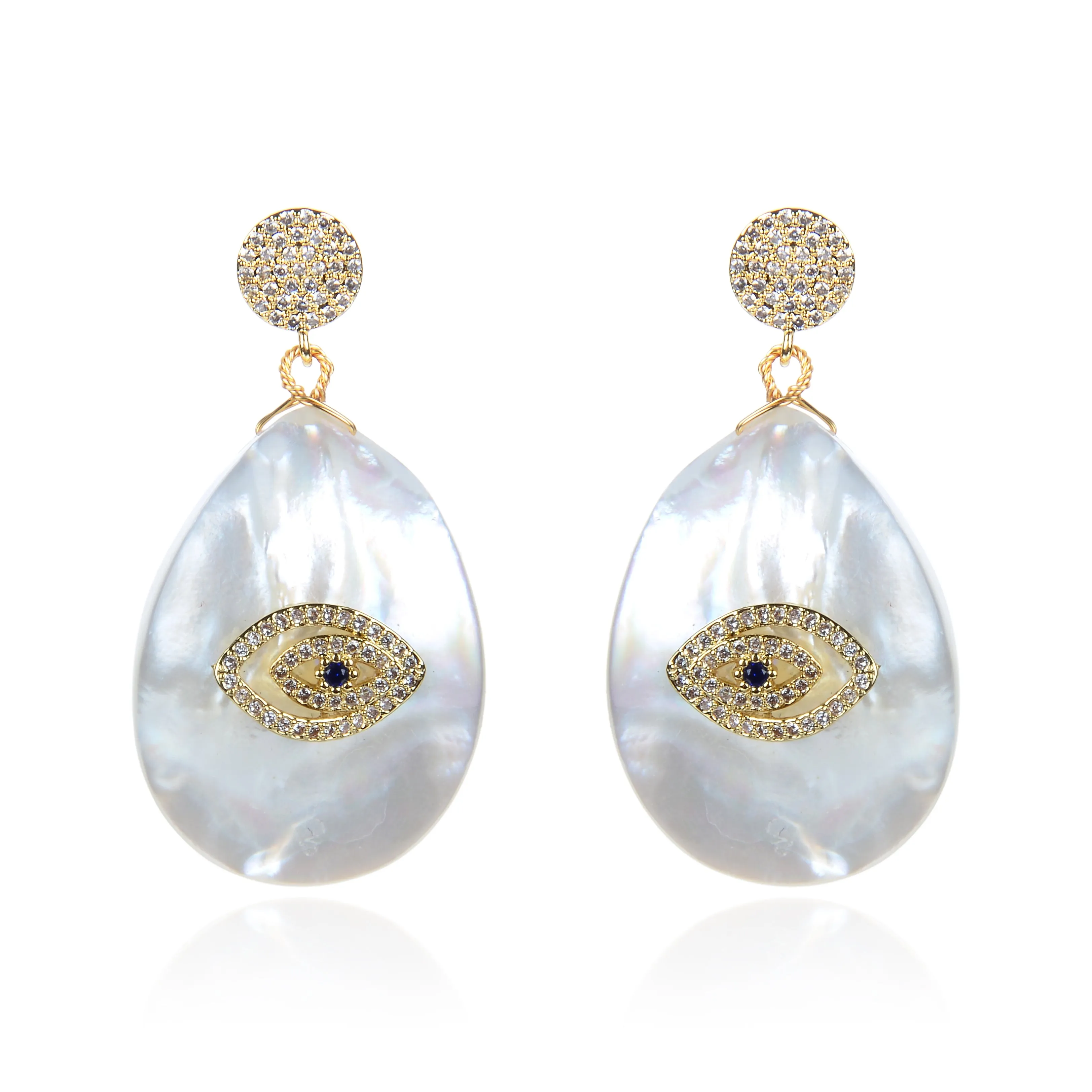 Angel Wing Drop Pearl Earrings