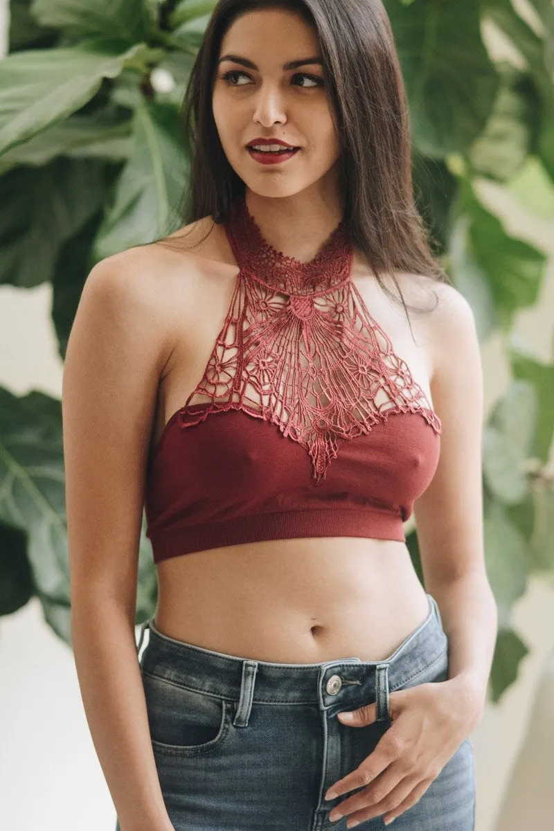 Baroque High Neck Bralette - 3 colors!