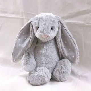 Bashful Shimmer Bunny Medium Grey