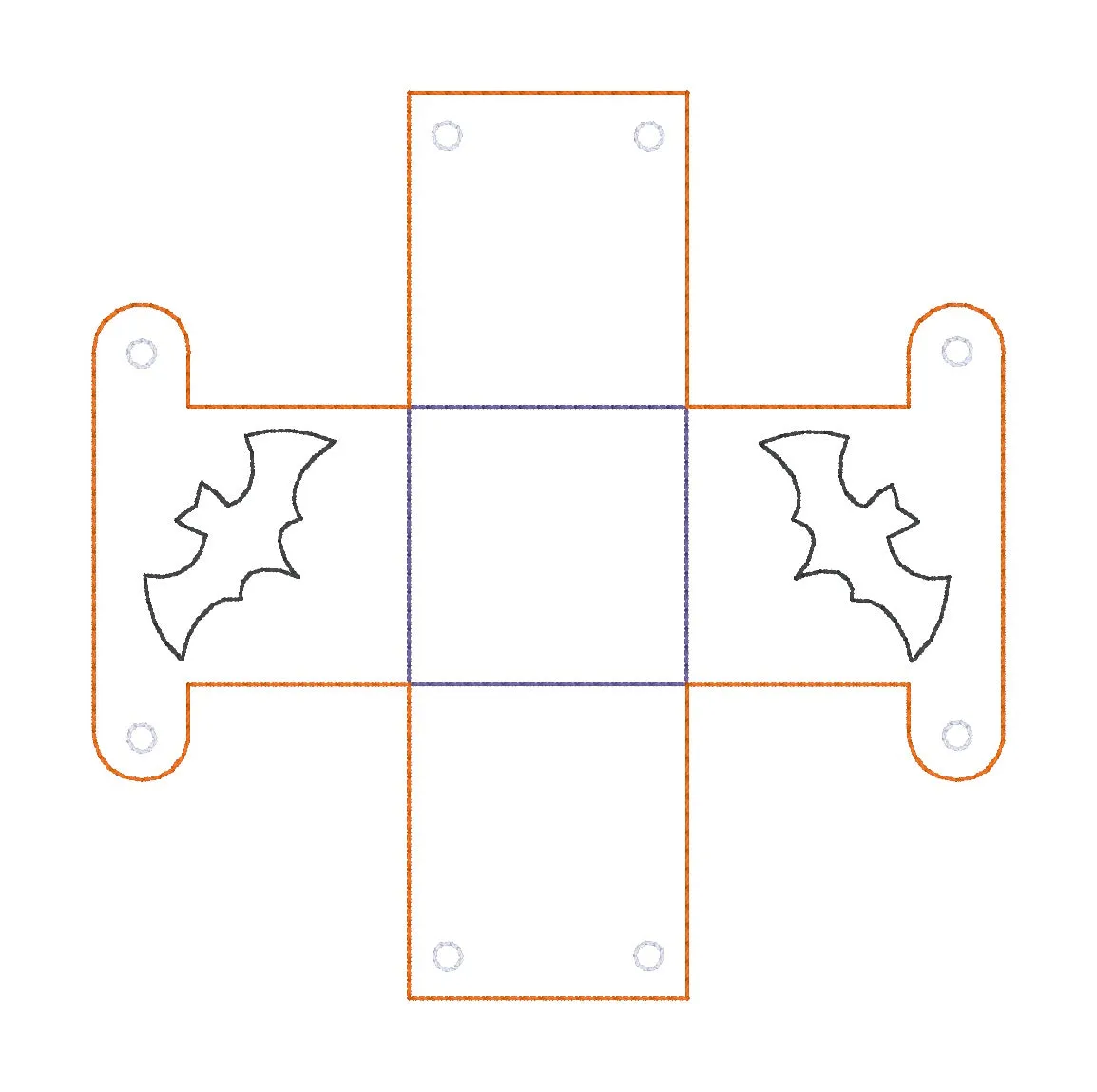 Bat Tea Light Holder machine embroidery file (includes 2 sizes) DIGITAL DOWNLOAD
