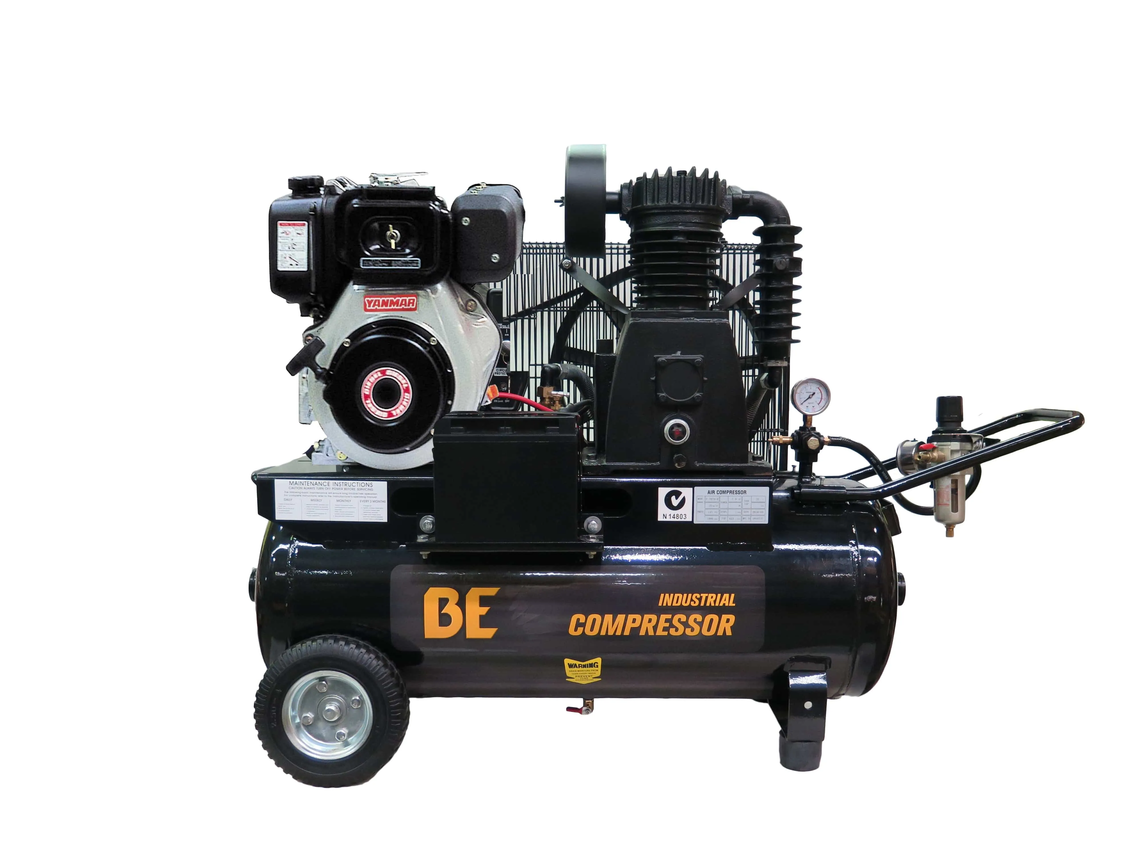 Be - 70L Diesel Air Compressor - Industrial Belt Drive (Yanmar)