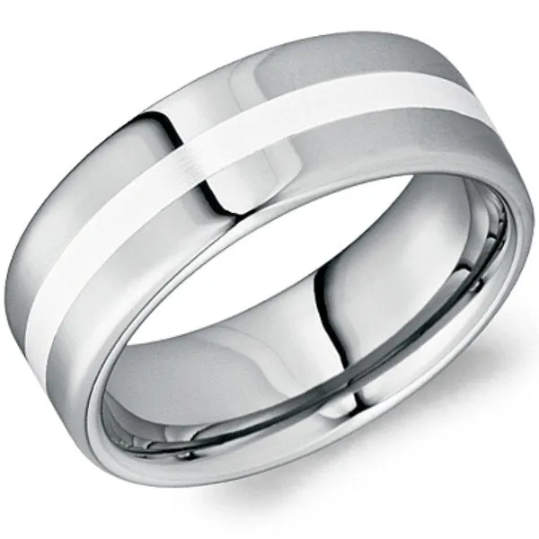 Ben Garelick Tungsten & Silver Sandpaper Center Wedding Band