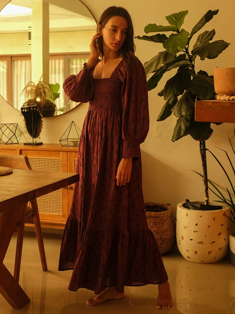 Berry Smocked Dress