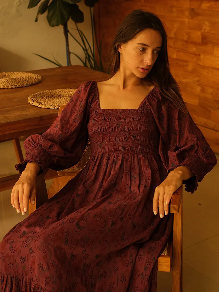 Berry Smocked Dress