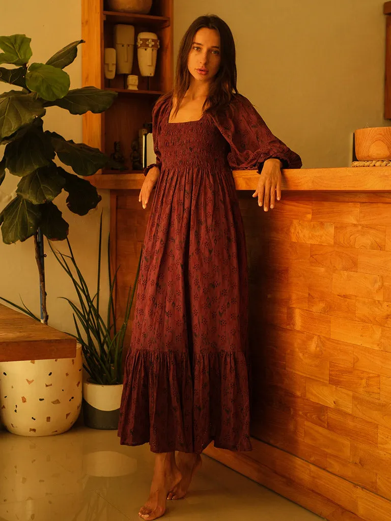 Berry Smocked Dress