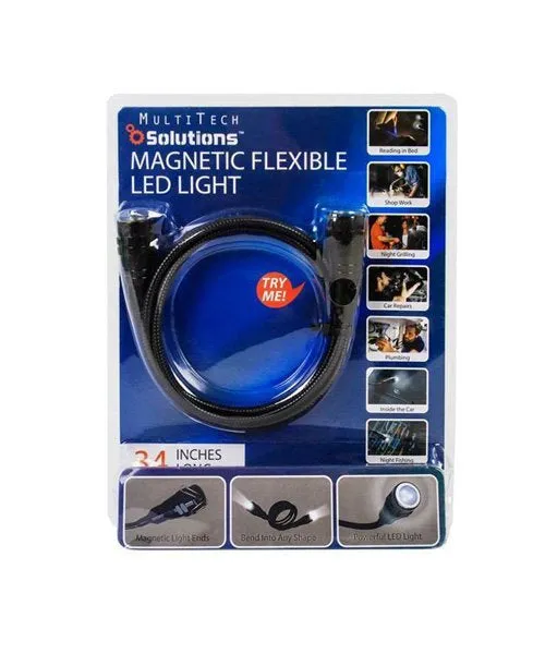 Brand new in package 34″ Flexible Magnetic LED Hands Free Light – Fits in your pocket! Lasts over 100,000 Hrs, extra batteries included!