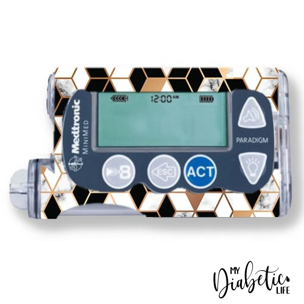 Bronze Marble Geo - Medtronic Paradigm Series 7 Sticker