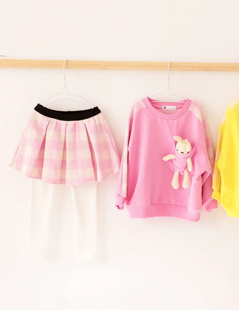 Bunny Pocket Jumper and Skirt Leggings Set Pink