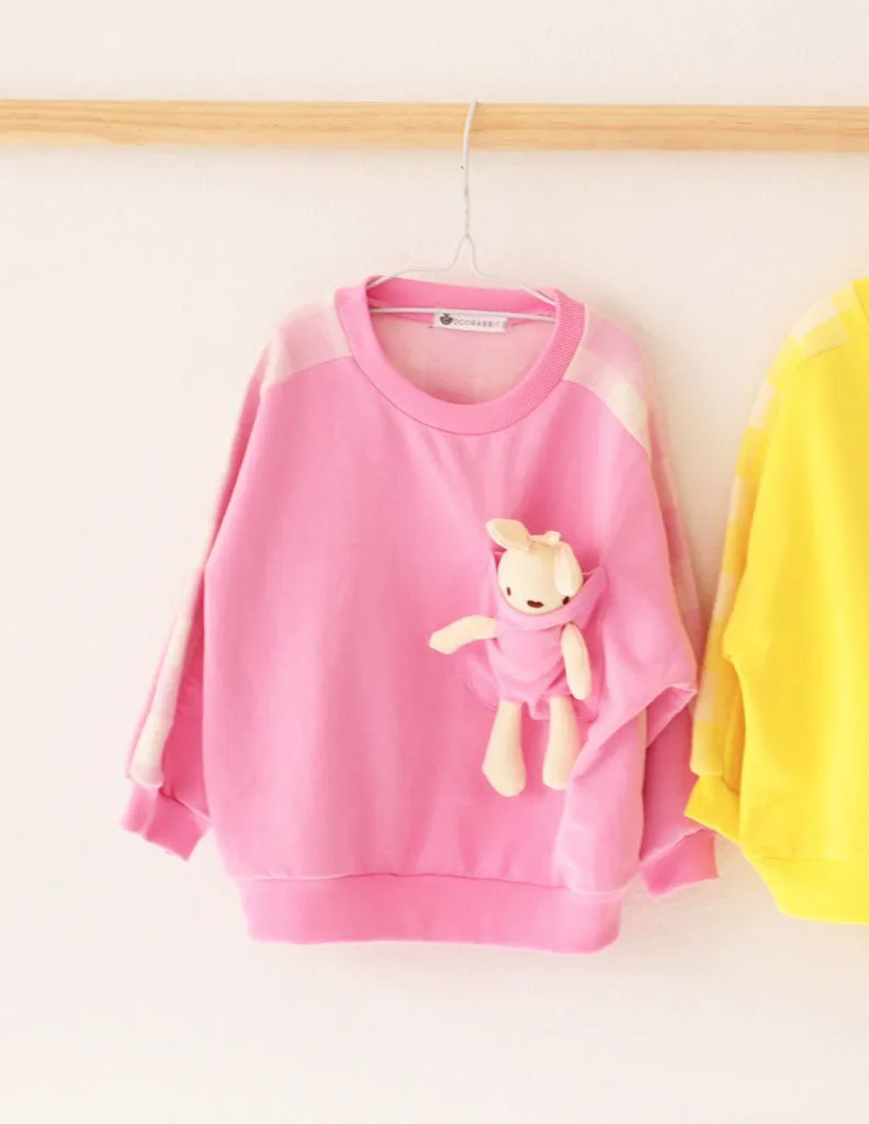 Bunny Pocket Jumper and Skirt Leggings Set Pink