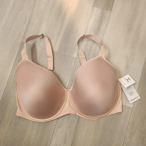 Chantelle bra 38H nude rose Comfort Chic full cup custom fit plus size new $78