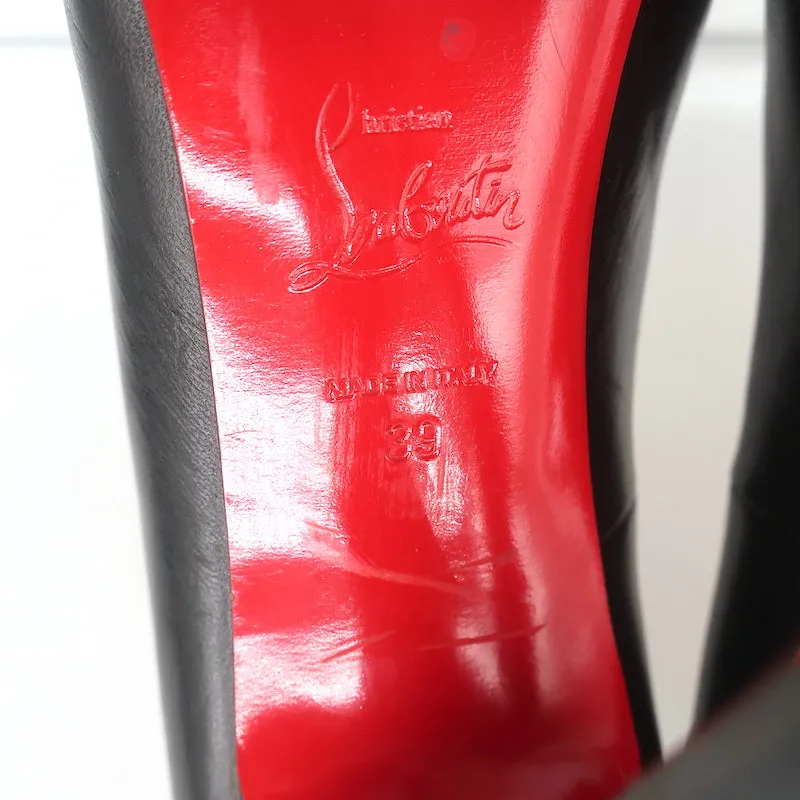 Christian Louboutin Rolando 120 Platform Pumps Black Leather Size 39