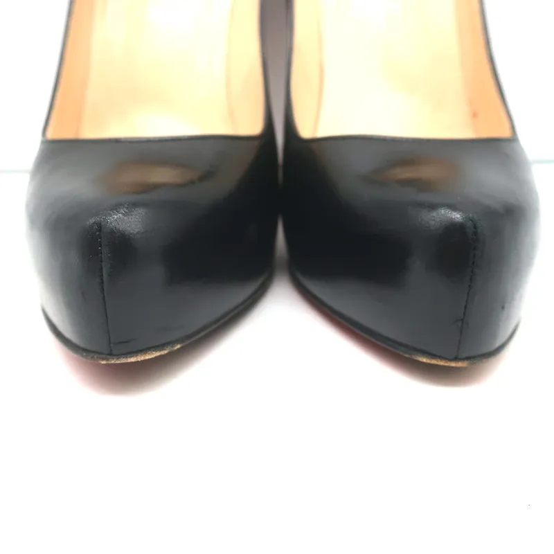 Christian Louboutin Rolando 120 Platform Pumps Black Leather Size 39