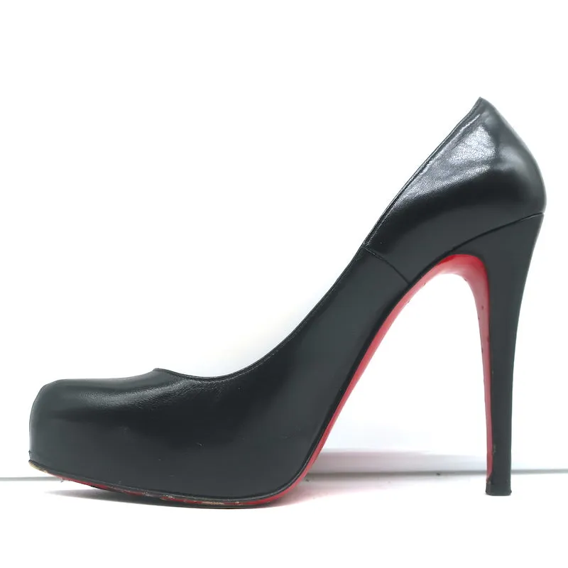 Christian Louboutin Rolando 120 Platform Pumps Black Leather Size 39