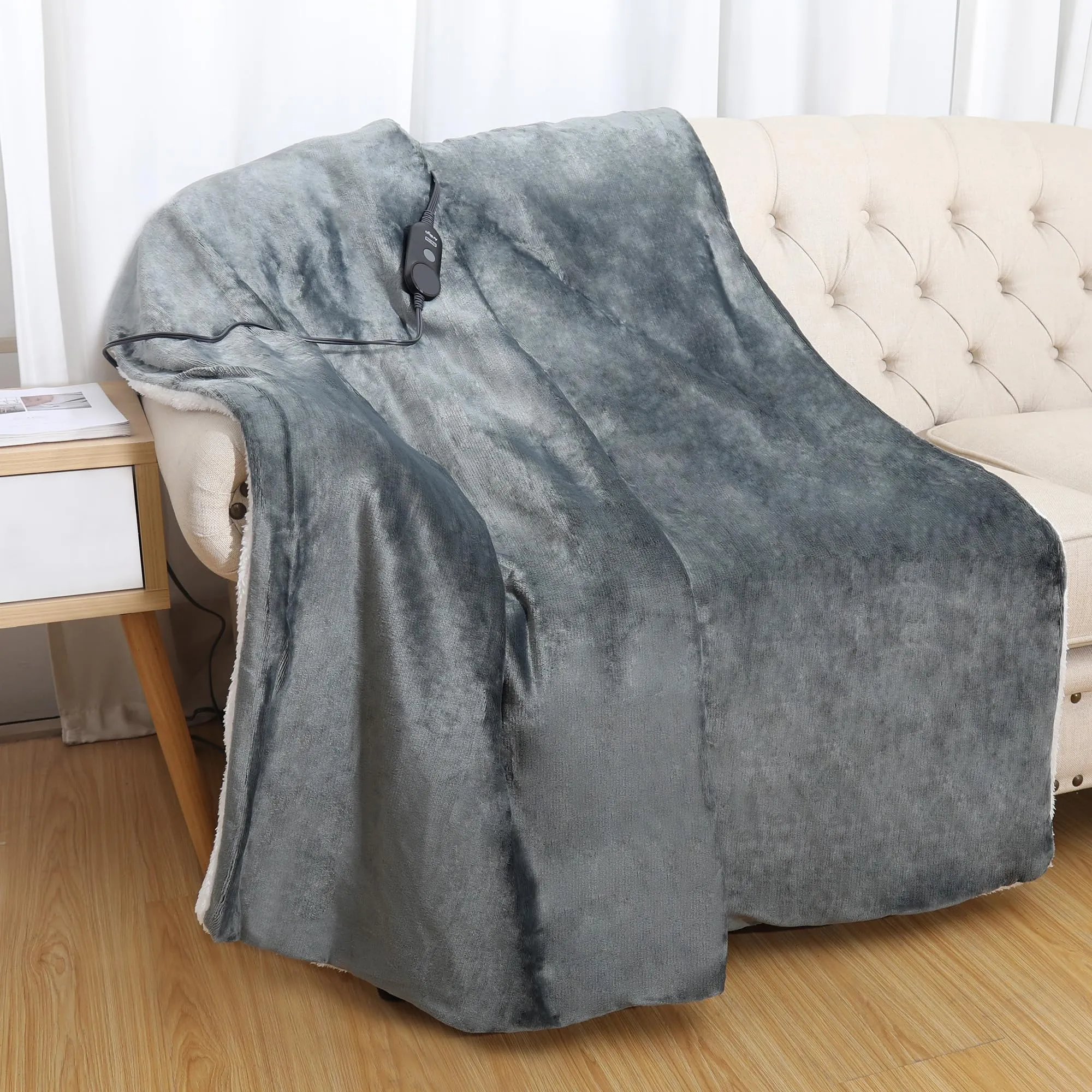 Dark Grey Soft Cozy Fleece Blanket