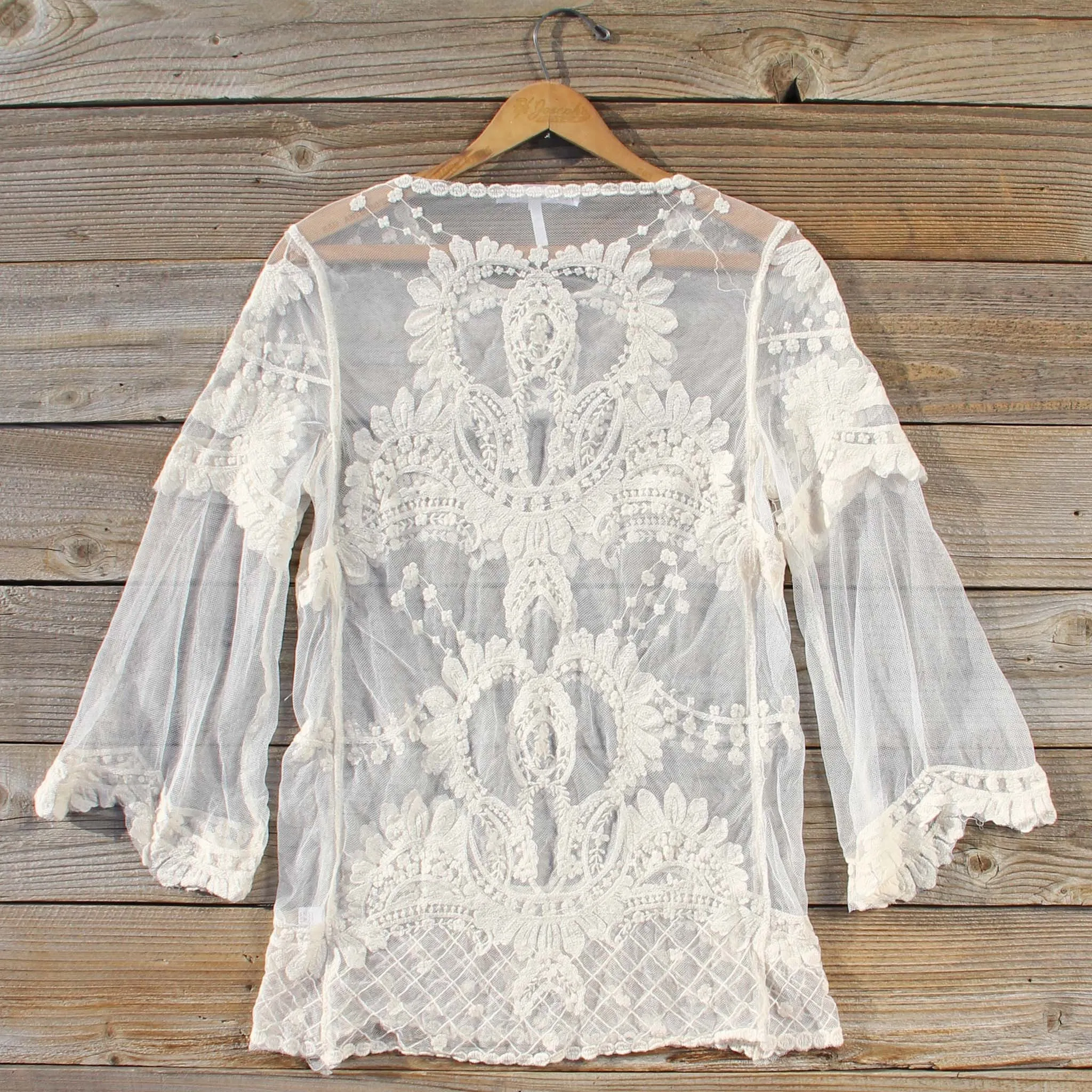 December Lace Blouse in Cream