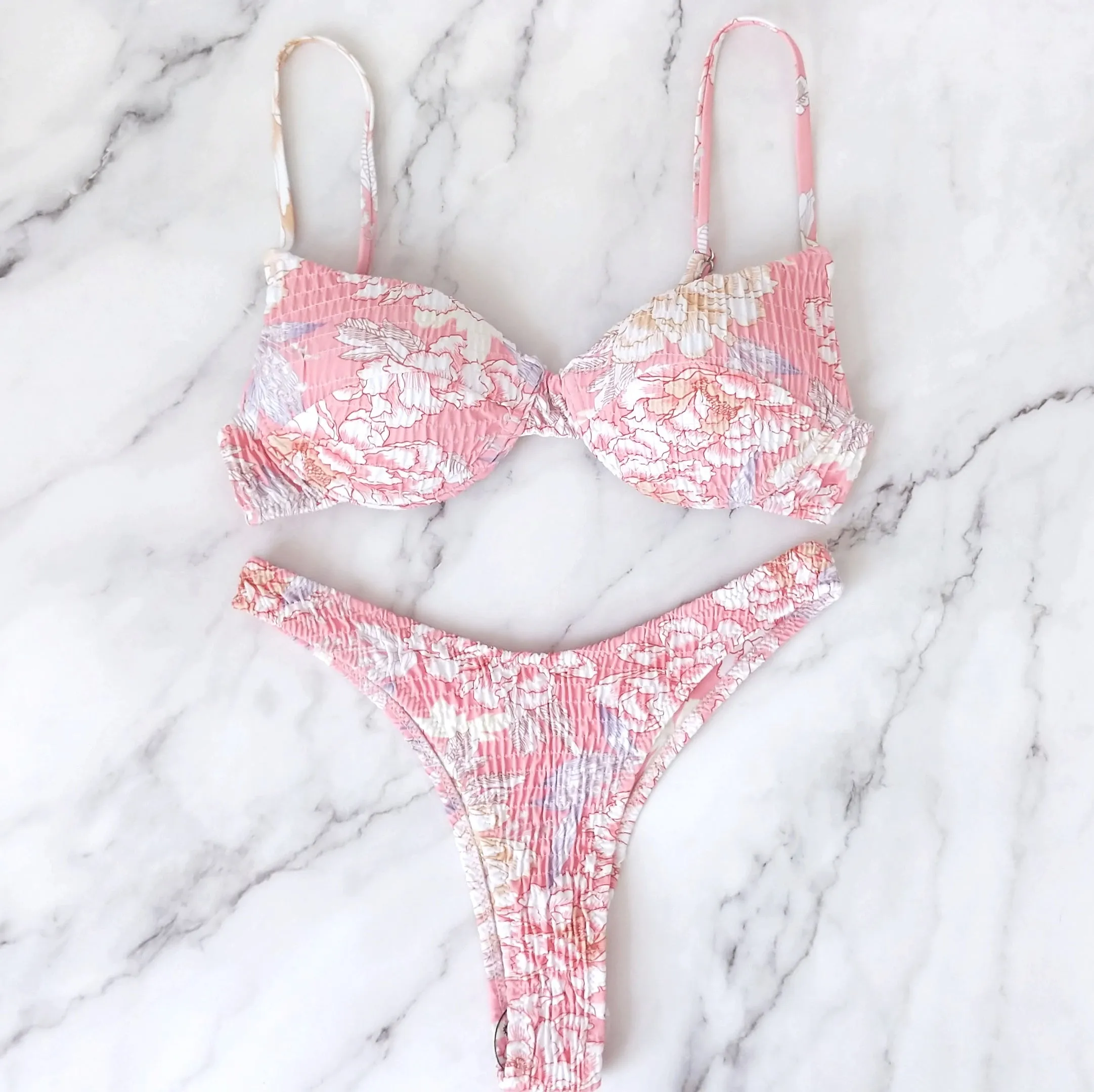 Delilah Pink Floral Bikini Bottoms