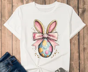 Easter Egg Bow Bunny T Shirt