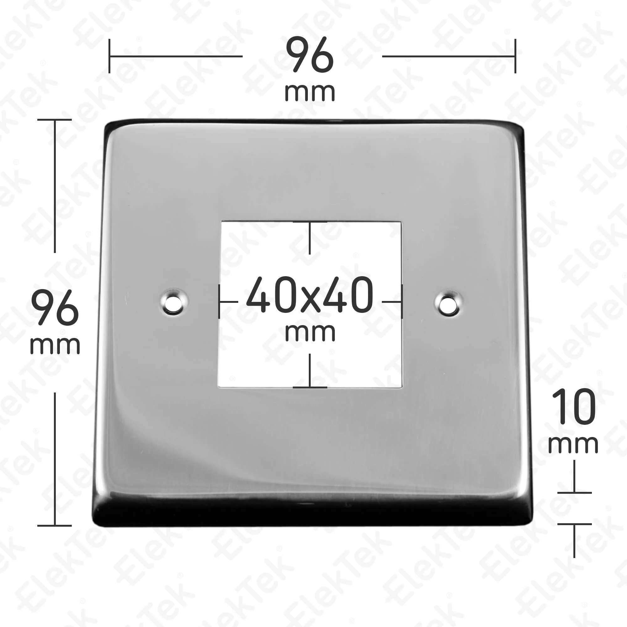 ElekTek Light Switch Conversion Metal Modern Cover Plate No Wiring Double