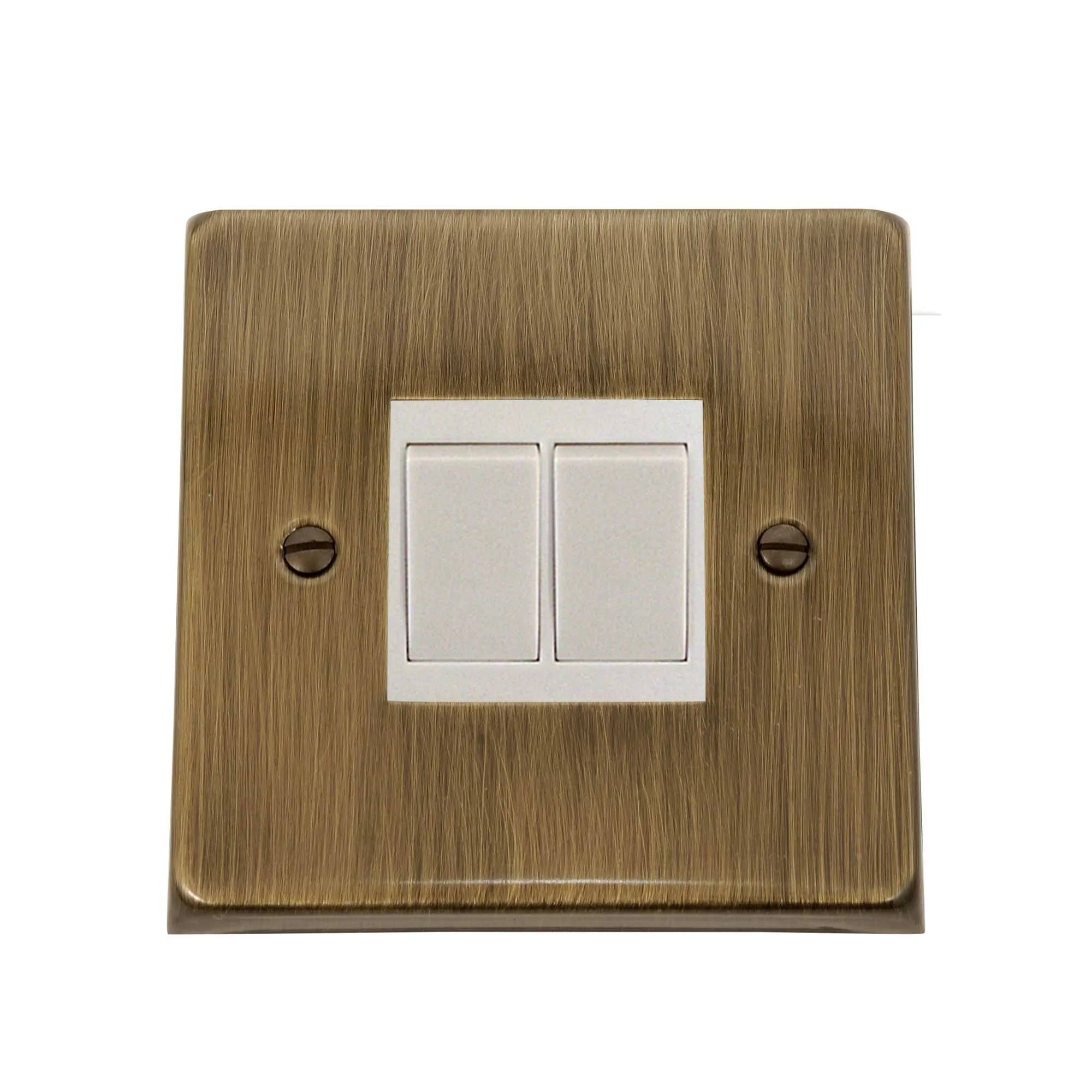 ElekTek Light Switch Conversion Metal Modern Cover Plate No Wiring Double