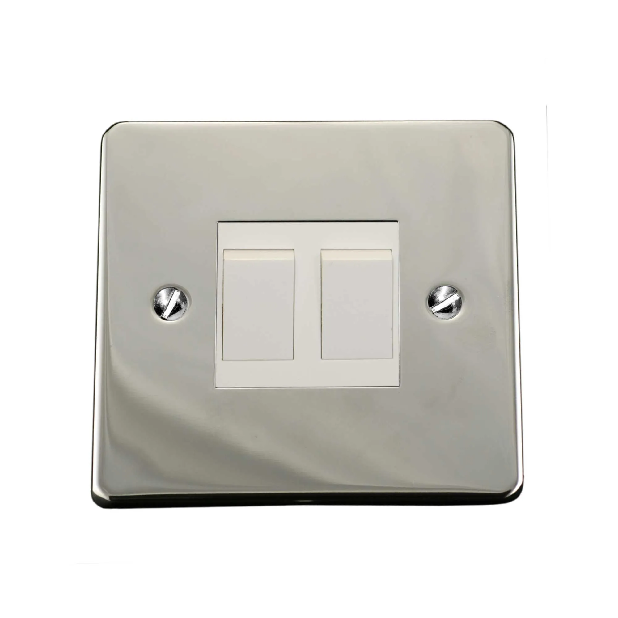 ElekTek Light Switch Conversion Metal Modern Cover Plate No Wiring Double