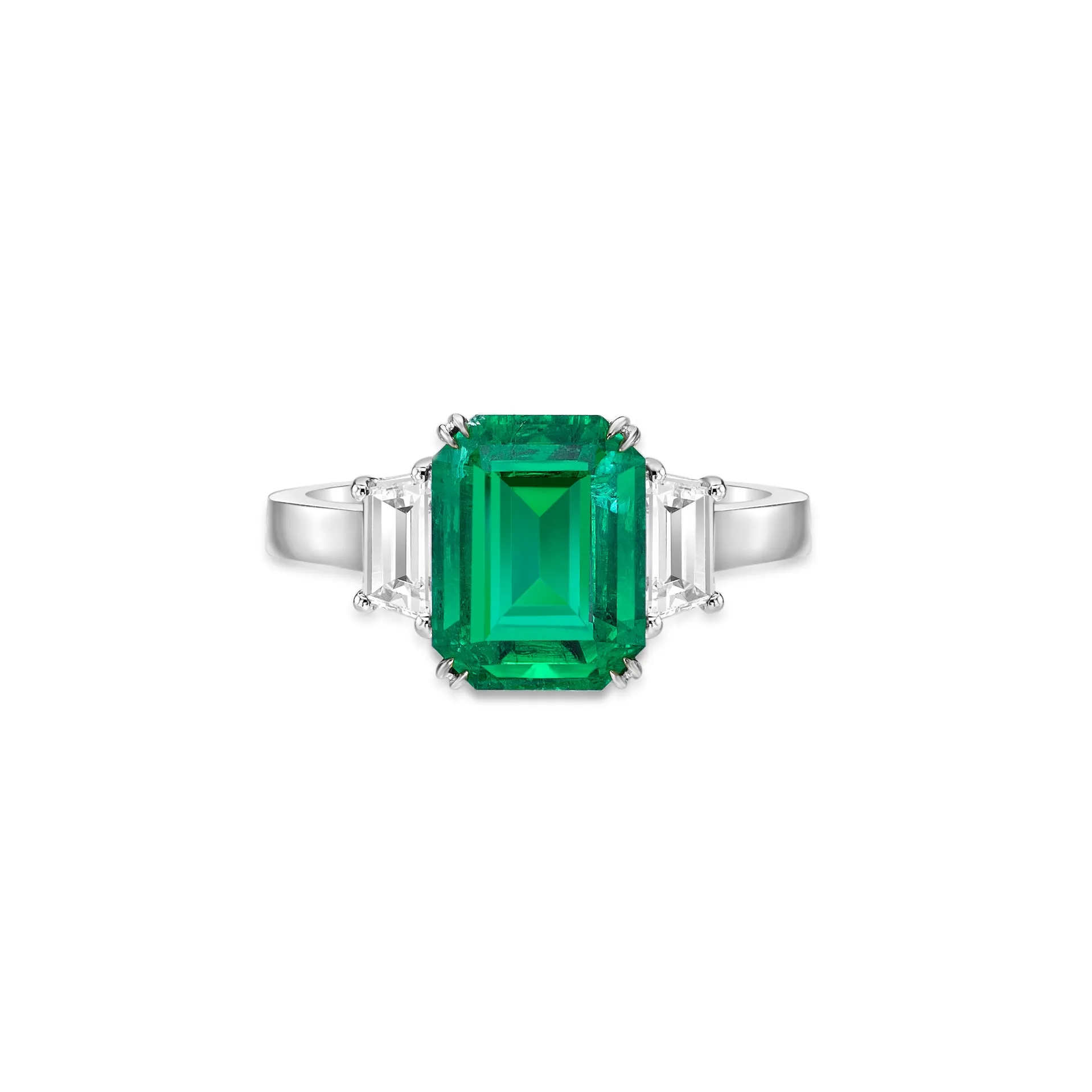 Emerald Three Stone Ring