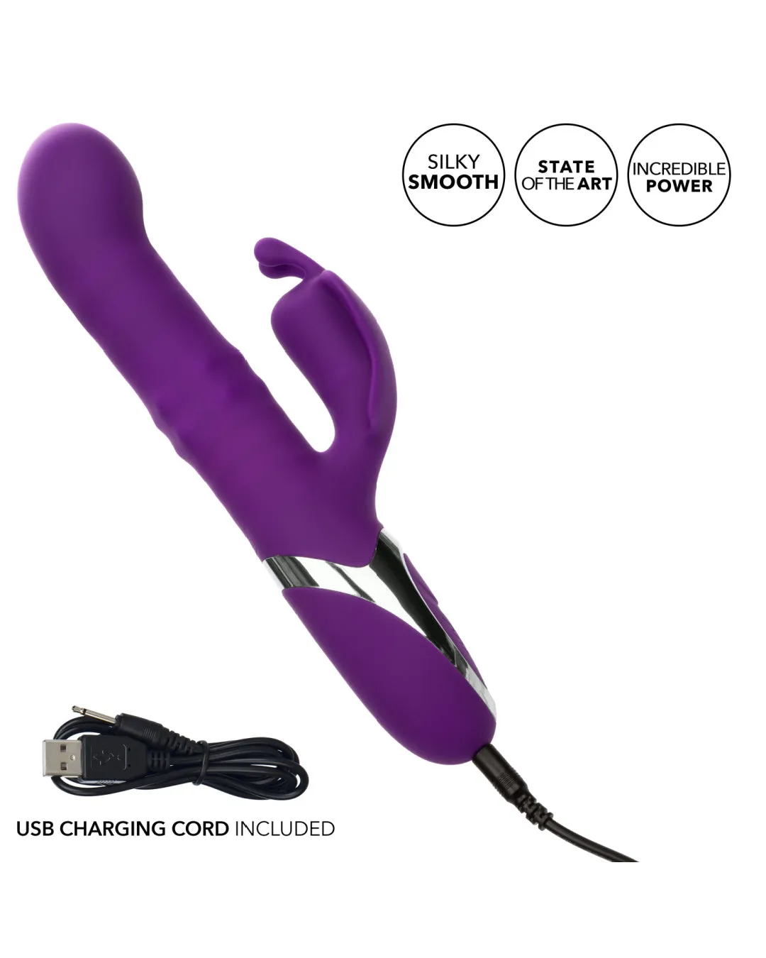 Enchanted Flutter Thrusting and Rotating Rabbit Vibrator - Purple