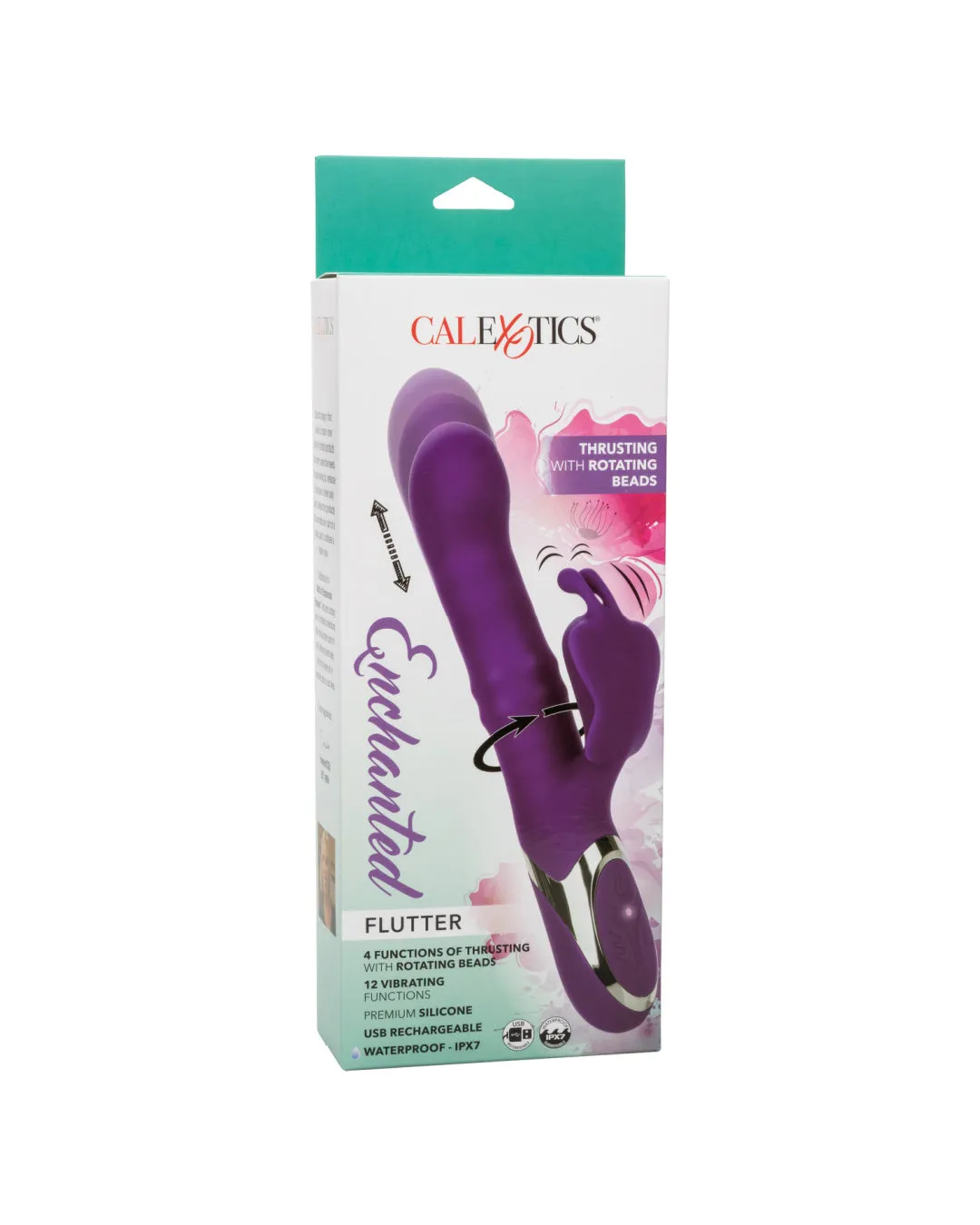 Enchanted Flutter Thrusting and Rotating Rabbit Vibrator - Purple