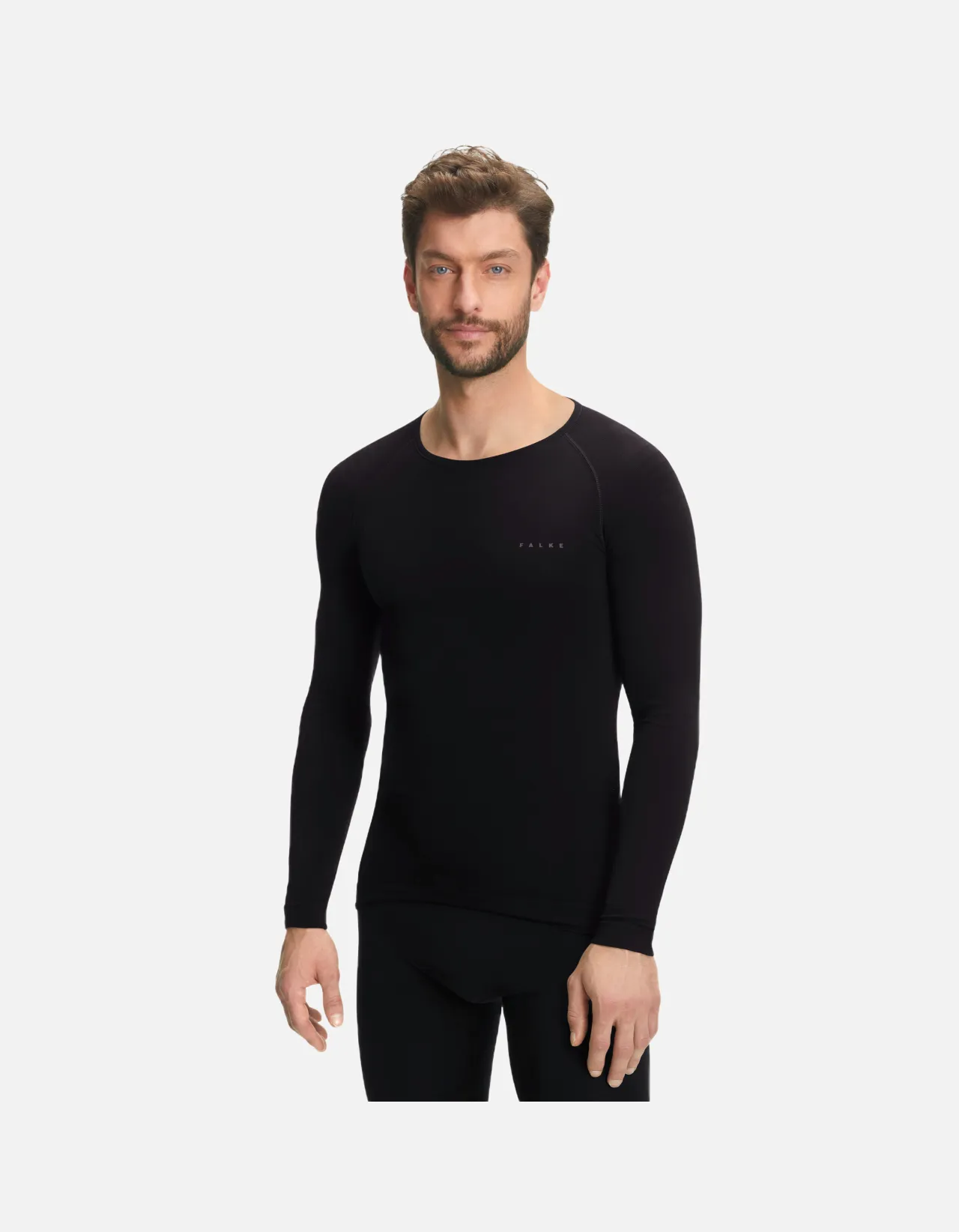 FALKE Men long sleeve Shirt Warm - Black