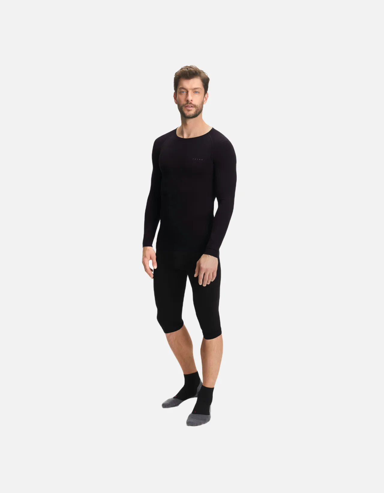 FALKE Men long sleeve Shirt Warm - Black
