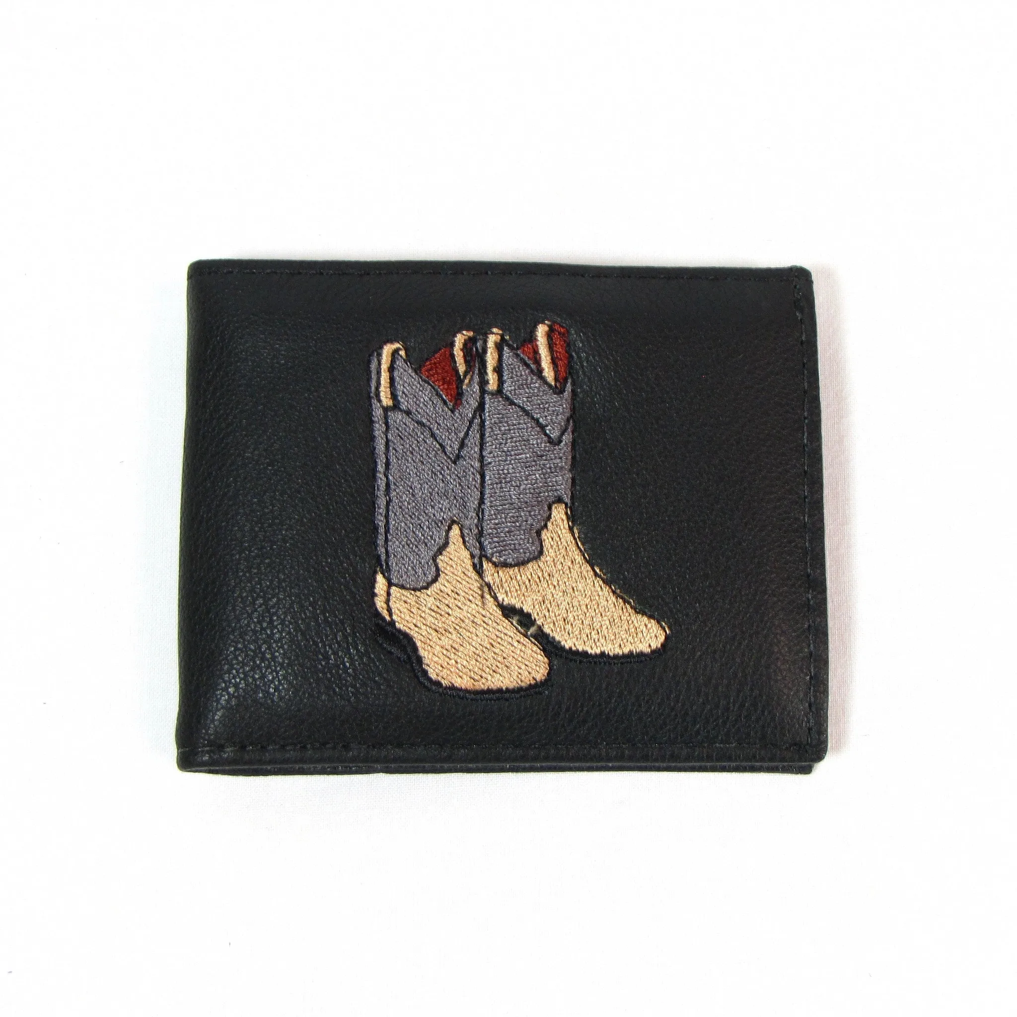 FB816-BS  Embroidered Billfold- Cowboy Boots