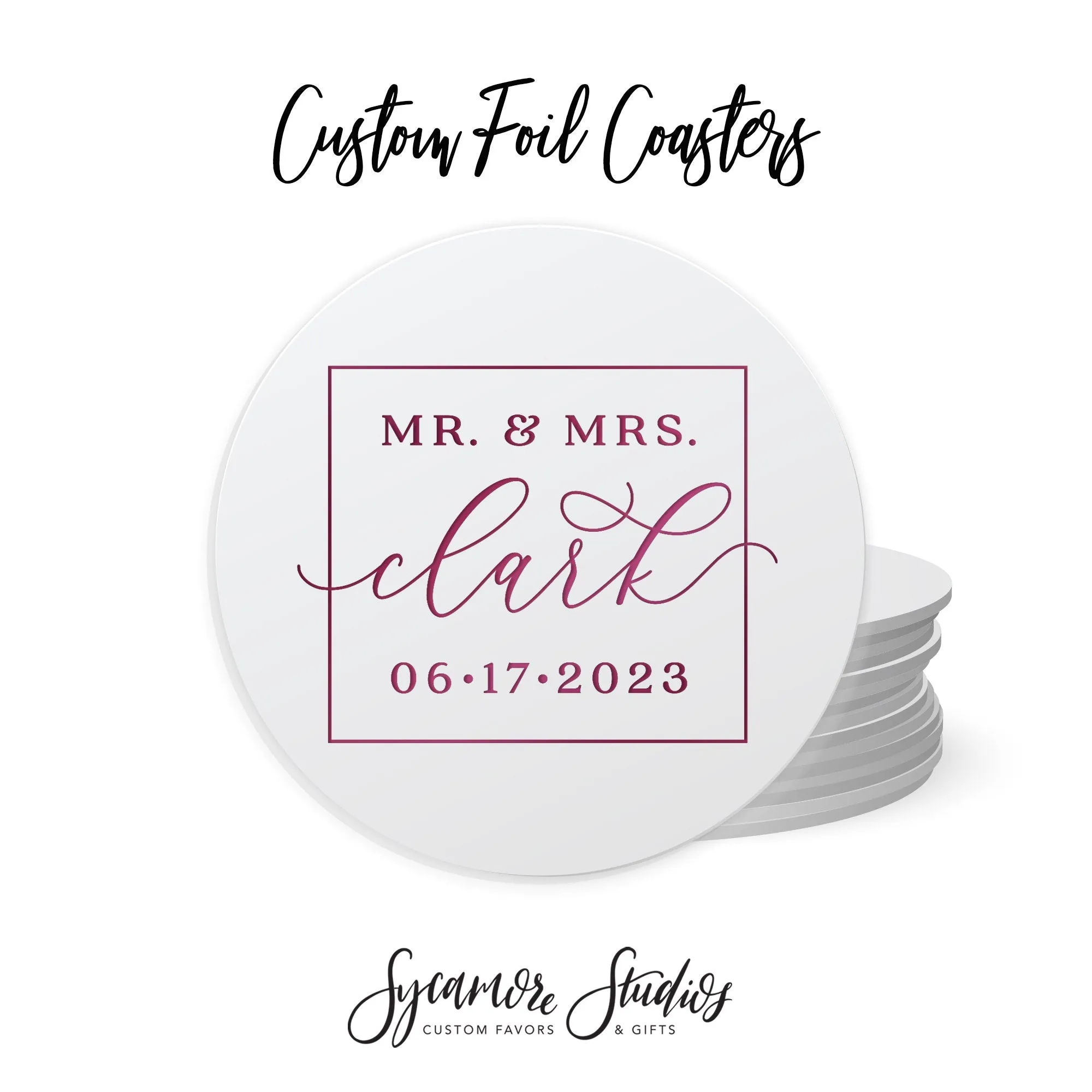 Foiled Wedding Coaster #19 - Modern