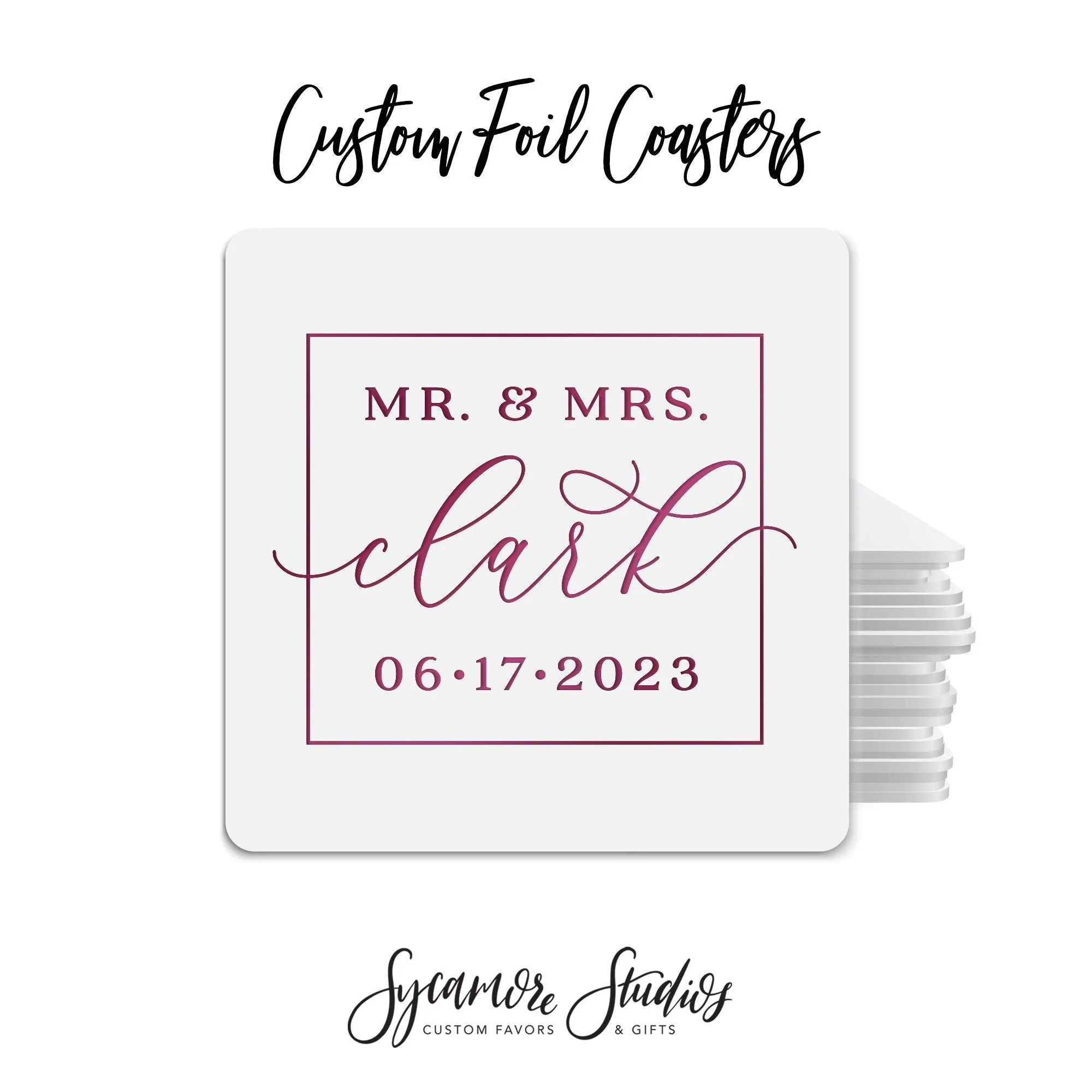 Foiled Wedding Coaster #19 - Modern