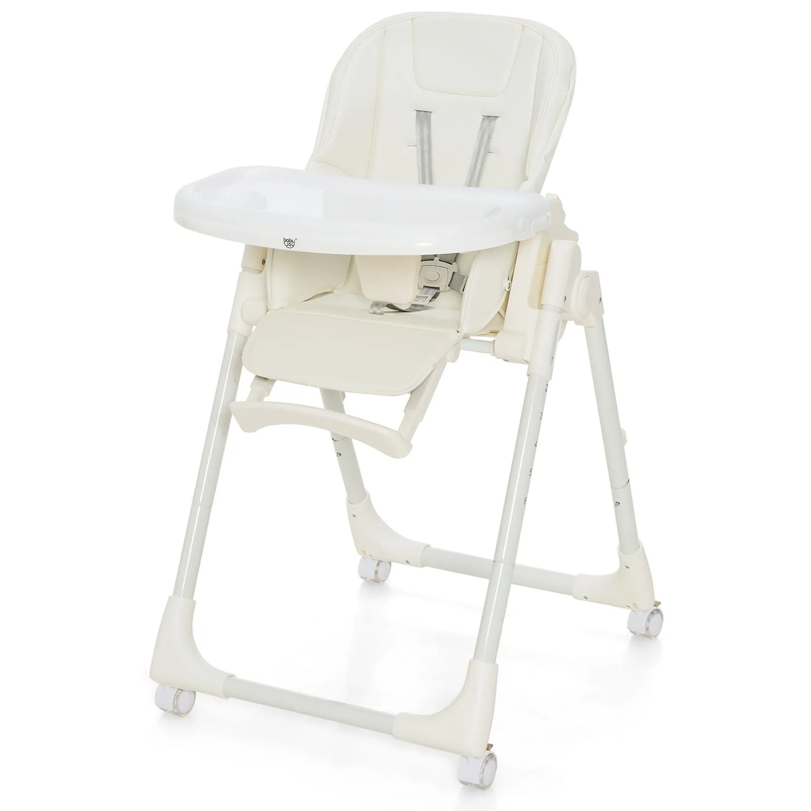 Folding | Reclining | Adjustable Baby High Chair | 5 Recline Positions | Winter White
